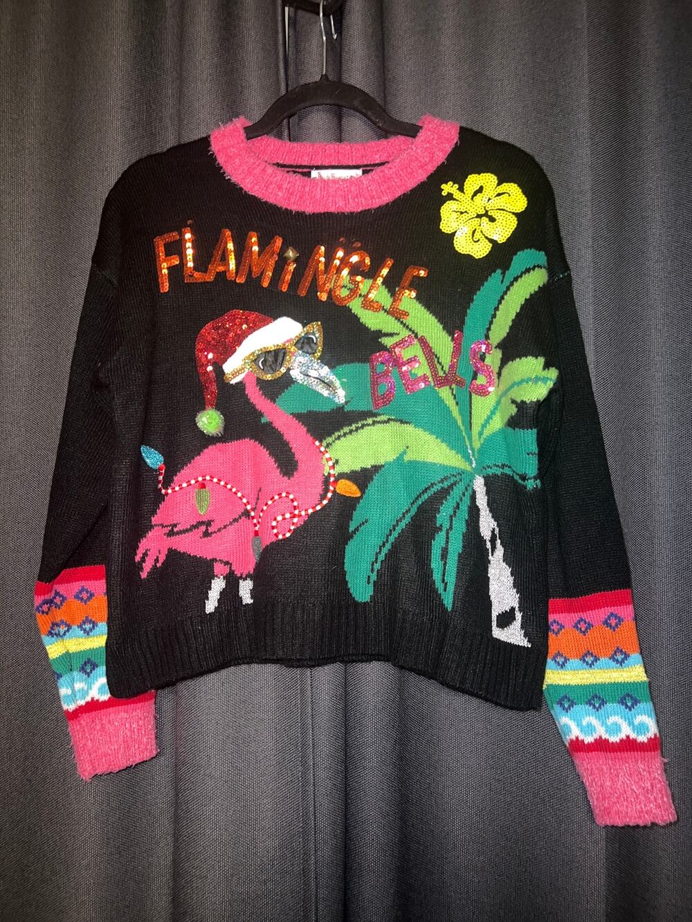 Ugly Christmas Sweater Xmas Size Small Flamingo